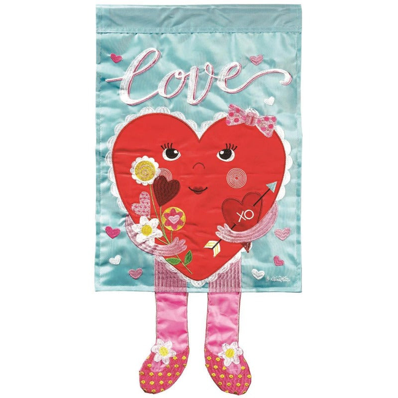 Love Heart Crazy Legs Garden Flag