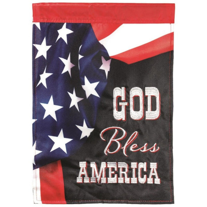 God Bless America Applique Garden Flag