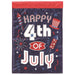 Happy 4th of July Fireworks Applique Garden Flag
