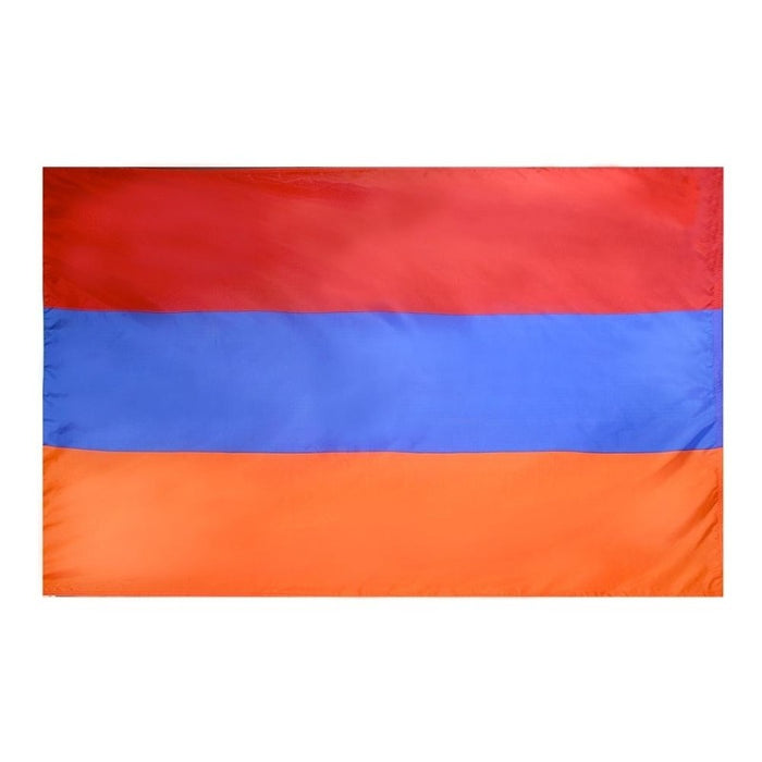 red blue and orange horizontally striped flag