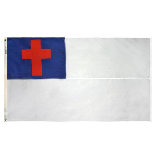 white flag with blue canton and red cross