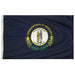 blue flag with the state seal in the center and the words "commonwealth of kentucky"