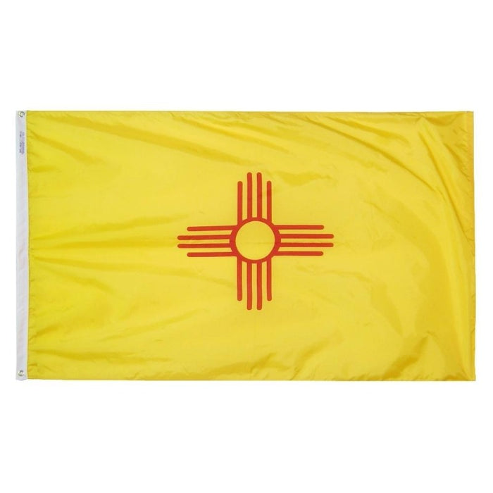 yellow flag with a sun symbol in the center