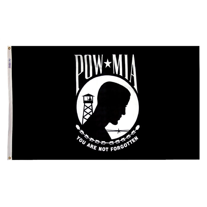 POW-MIA Single Sided Nylon Flag - Made in USA