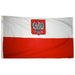 Poland with Eagle Nylon Flag - Made in USA