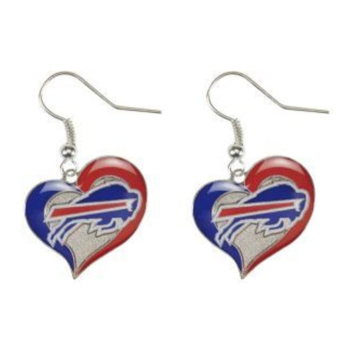 Buffalo Bills Swirl Heart Earrings