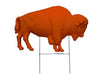 orange buffalo lawn ornament made in the usa