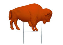 orange buffalo lawn ornament made in the usa