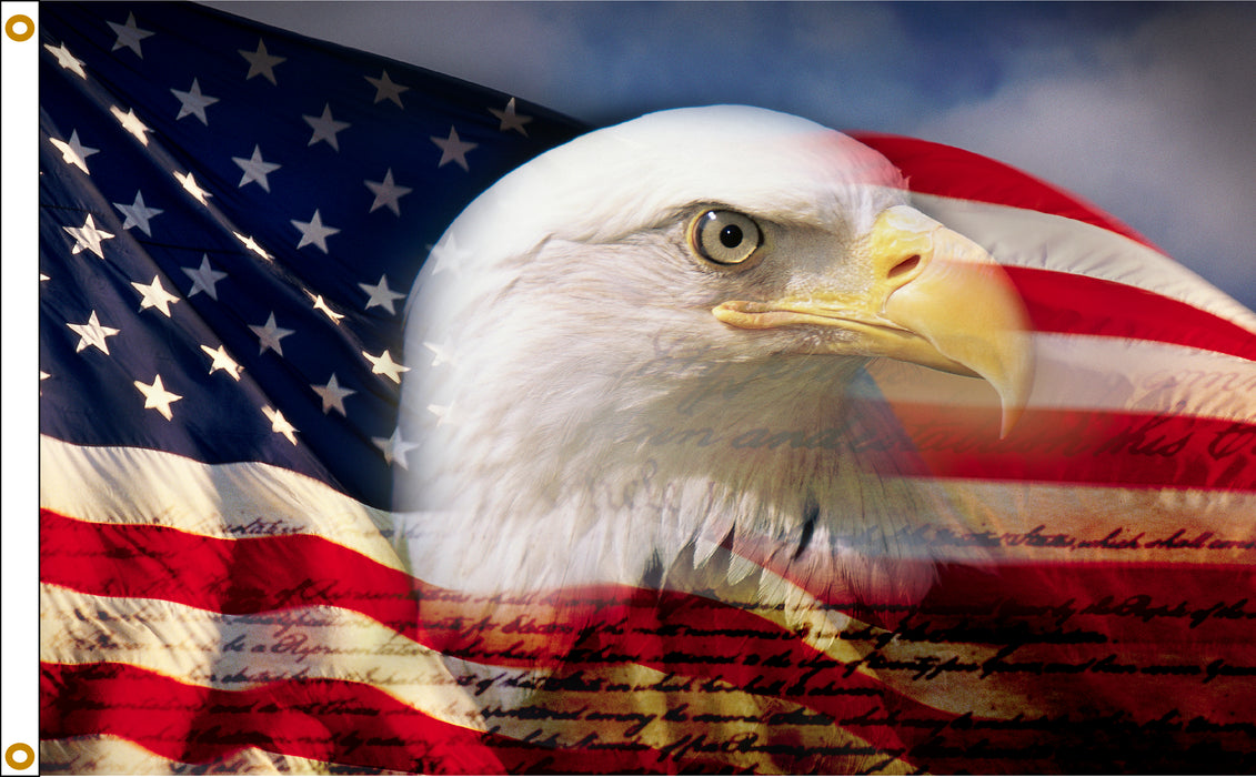 Proud Eagle Nylon Flag - Made in the USA