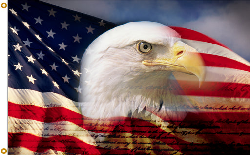 Proud Eagle Nylon Flag - Made in the USA