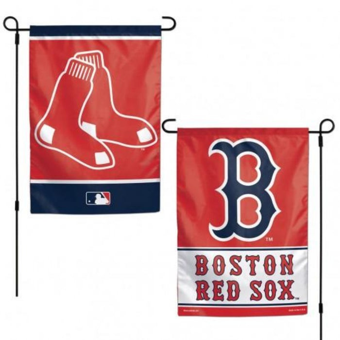 double sided boston red sox flag with two different designs on each side