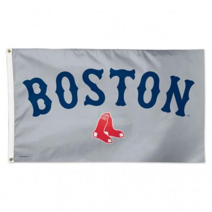 3x5' MLB Boston Red Sox Gray Background