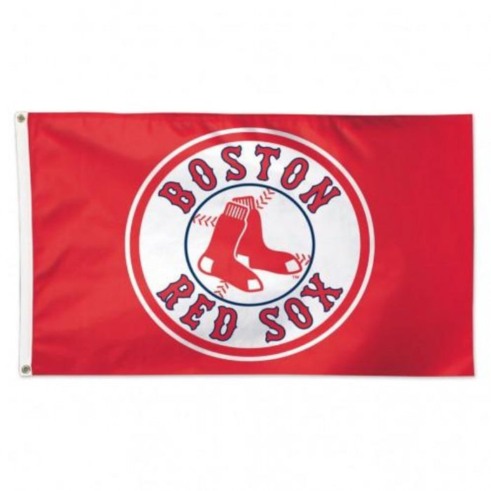 red flag with Boston red sox baseball logo