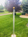 Telescopic pole made in the USA. Features interlocking sleeves and ability to hang two flags using provided clips. Includes a USA made nylon flag.