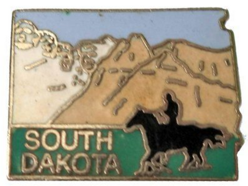 South Dakota Large Map Lapel Pin