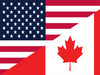flag with the us flag on the top left corner and the canadian flag in the botom right corner