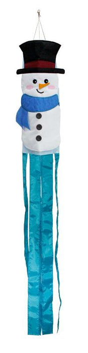 snowman top windsock with blue tails