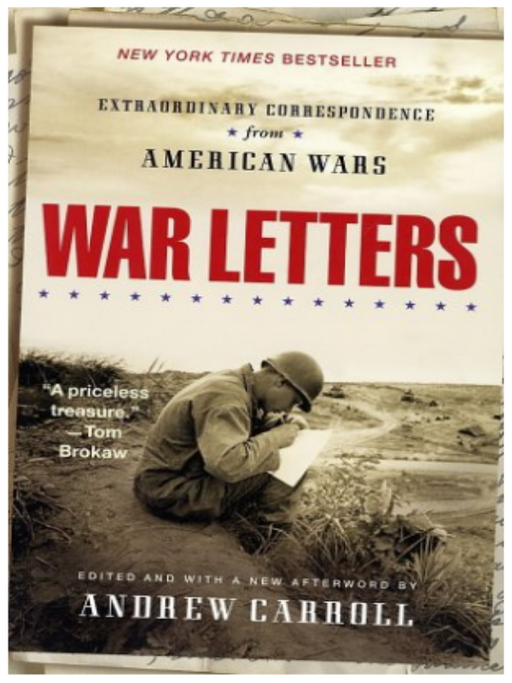 BOOK COVER WITH A MILITARY SOLDIER SITTING IN A FIELD WRITING A LETTER