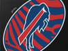 zubaz print magnet with the charging buffalo bills logo in the center