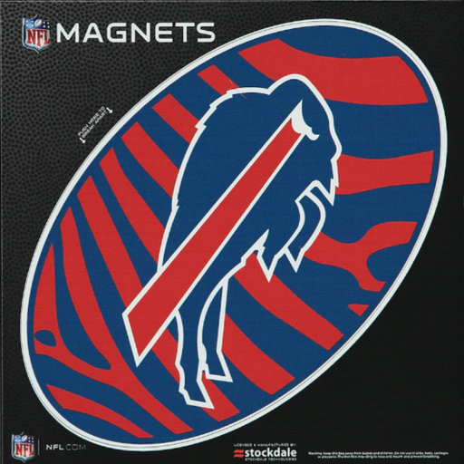 zubaz print magnet with the charging buffalo bills logo in the center