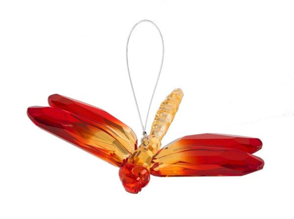 Hanging Two-Toned Dragonfly - Red/Orange