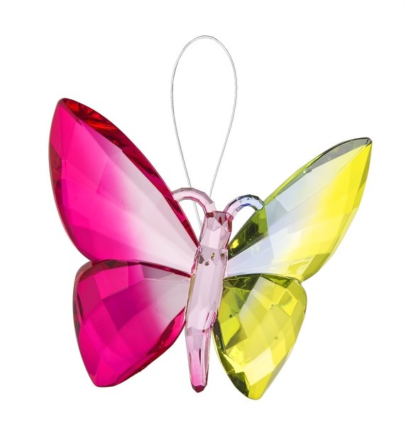 Hanging Rainbow Butterfly - Green/Pink/Fuchsia