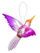 Radiant Hummingbird Ornament w/ Charm - ORANGE/PINK/PURPLE