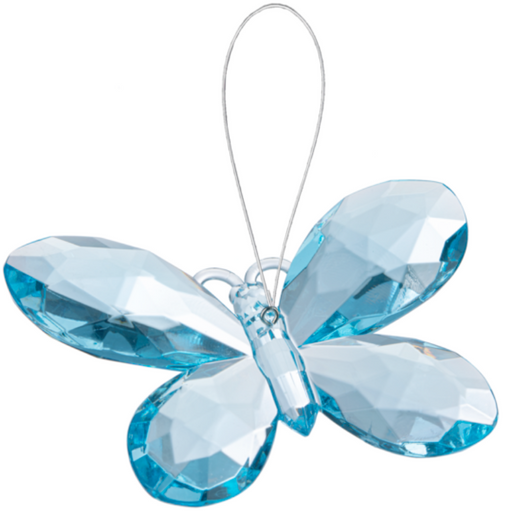 Solid Blue Acrylic Hanging Butterfly