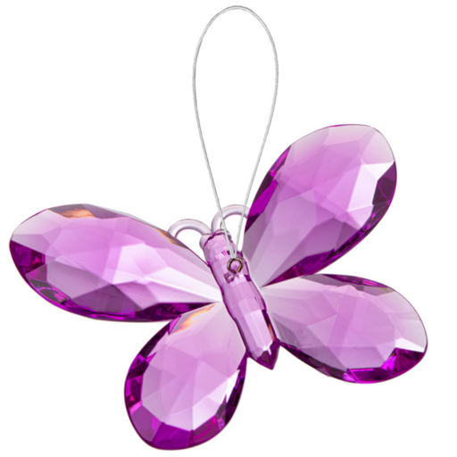 Solid Pink Acrylic Hanging Butterfly