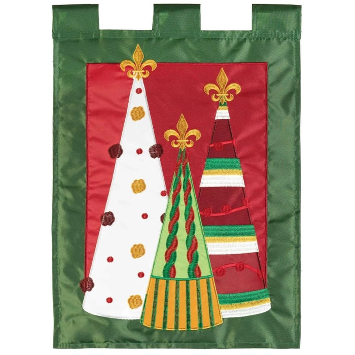 Fleur De Lis Christmas Trees Garden Flag