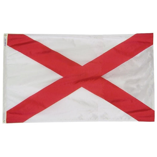 white flag with a red cross going from corner to corner