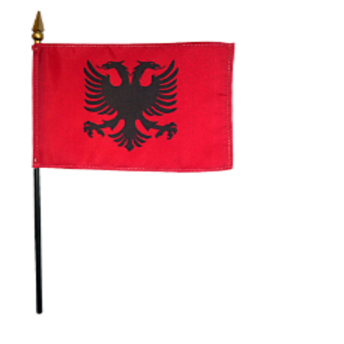4x6" Albania Stick Flag