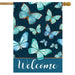 Blue Butterflies Banner Flag