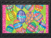 Easter Eggs Doormat shown in optional rubber tray