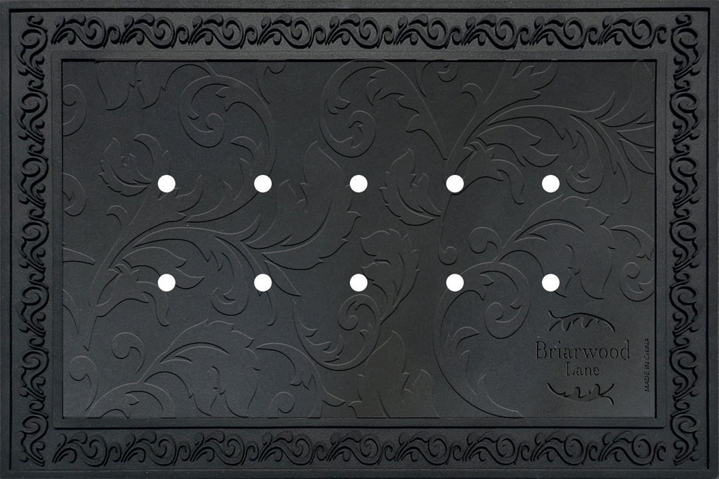 Rubber Doormat Tray Floral Design | Actual measurements of tray: 23.75" x 36". Made to fit Briarwood Lane mats measuring 18" x 30".