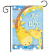 blue flag with giraffes and the text "it's a boy"