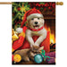 Christmas Puppy Banner Flag