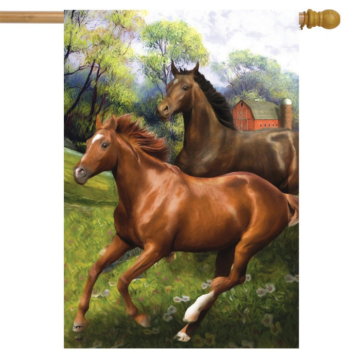 Galloping Horses Banner Flag