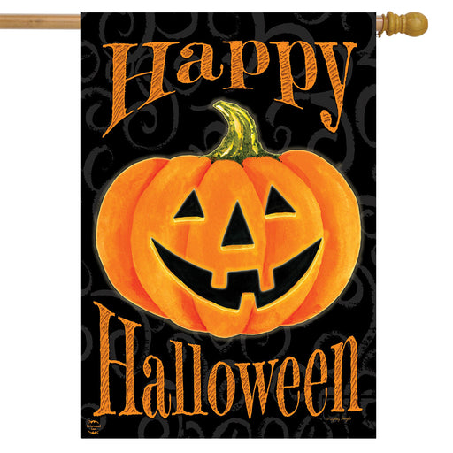 Glowing Jack O Lantern Banner Flag