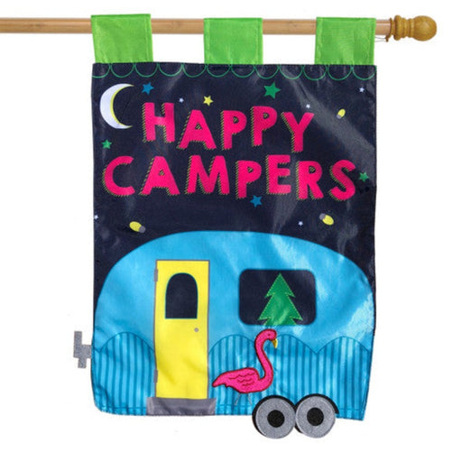 Happy Camper Applique Banner Flag