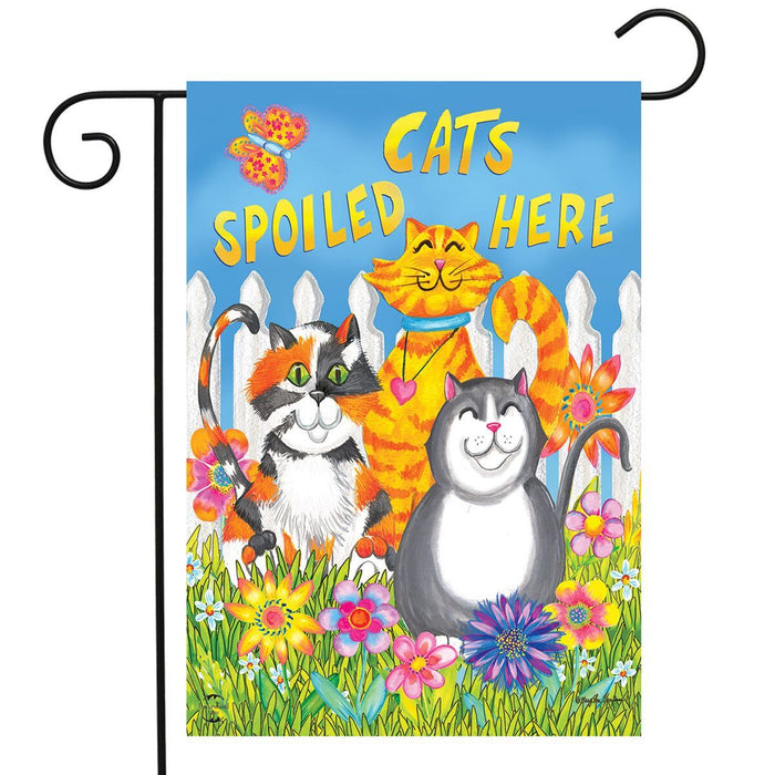 Cats Spoiled Here Garden Flag