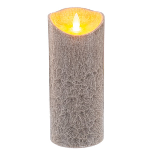 7" Taupe Crystalline Wax LED Pillar Candle