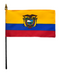 4x6" Ecuador Stick Flag