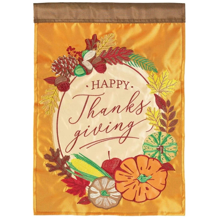 Happy Thanksgiving Gourds Garden Flag