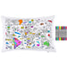 World Map Pillowcase - Color & Learn comes with 10 washable markers for hours of enjoyment