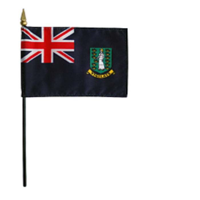 4x6" British Virgin Islands Stick Flag