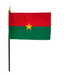 4x6" Burkina Faso Stick Flag