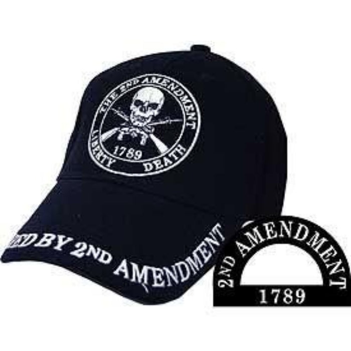 black hat with second amendment logo in the center