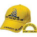 yellow cap with the don't tread on me insignia