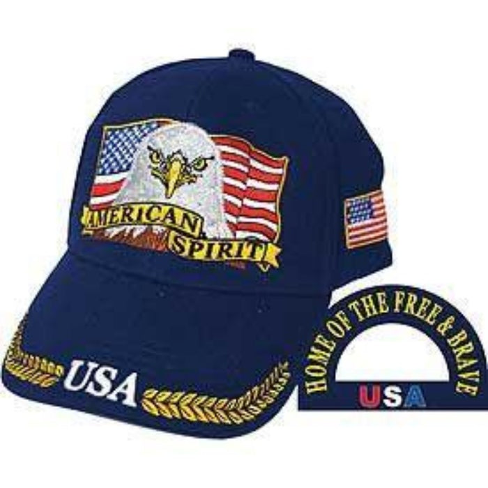 hat with eagle and american flag